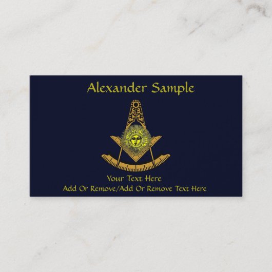 Masonic Sun Visitekaartje (Voorkant)
