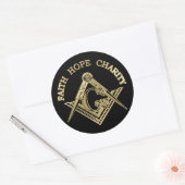 Masonic-symbool Ronde Sticker (Envelop)
