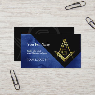 Masonic Visitekaartje Design   Blauw Zwart & Goud