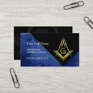 Masonic Visitekaartje Design Blauw zwart-wit en