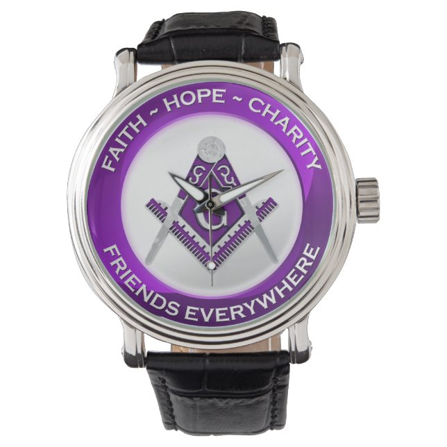 Masonic Watch Purple Horloge (Voorkant)