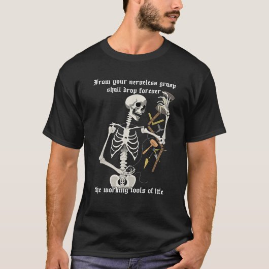 Masonic Working Tools Skelet T-shirt (Voorkant)