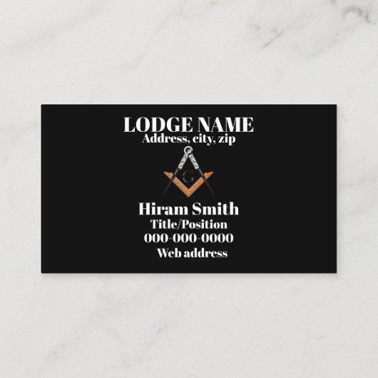 Masonisch Visitekaartje (Achterkant)