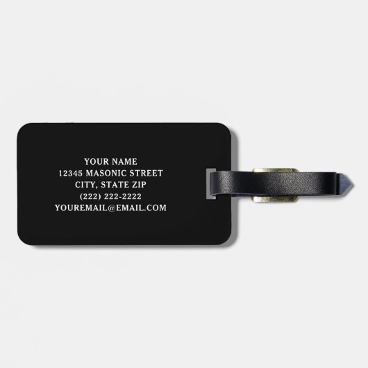 Masonische Bagagelabels | Zwarte goudkoorts (Achterkant horizontaal)