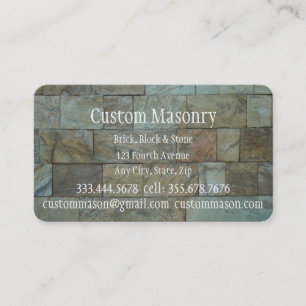 Masonry Brick, Block Custom Business Visitekaartje