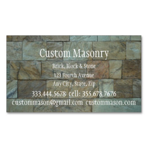 Masonry Brick Rock Stone Block Custom Magnetisch Visitekaartje
