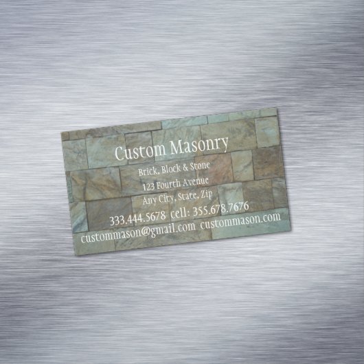 Masonry Brick Rock Stone Block Custom Magnetisch Visitekaartje (Voorbeeld)