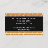 Masonry Bricklayer Rust Bricks Sjabloon Mason Visitekaartje (Achterkant)
