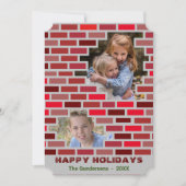 Masonry Bricks Stone Worker blokkeert Kerstmis Kaart (Voorkant)