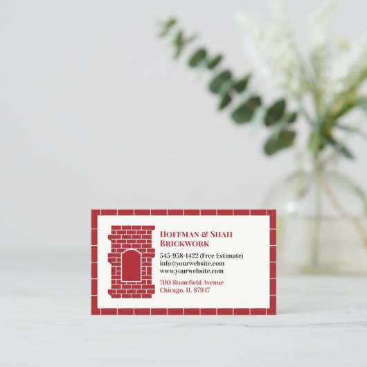 Masonry Chimney Carte de visite (Debout devant)