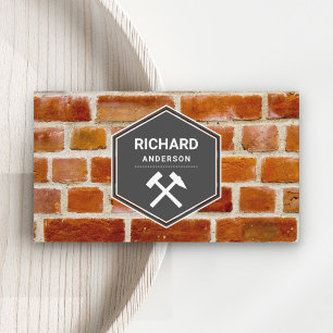 Masonry Construction Red Bricks Wall Visitekaartje