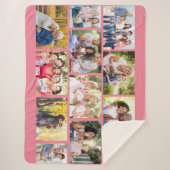 Masonry Grid 12 Photo Collage Pink Sherpa Blanket Deken (Voorkant)