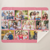 Masonry Grid 12 Photo Collage Pink Sherpa Blanket Deken (Voorkant (horizontaal))