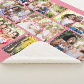 Masonry Grid 12 Photo Collage Pink Sherpa Blanket Sherpa Deken (3/4)