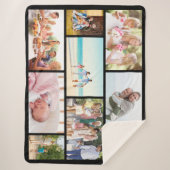 Masonry Grid 9 Foto Collage Black Sherpa Deken (Voorkant)