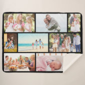 Masonry Grid 9 Foto Collage Black Sherpa Deken (Voorkant (horizontaal))