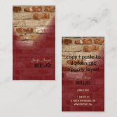 Masons, briques ouvriers cartes de visite (Devant / Derrière)