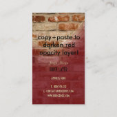 Masons, briques ouvriers cartes de visite (Dos)