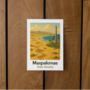 Maspalomas Duinen Gran Canaria Retro Reisposter Briefkaart