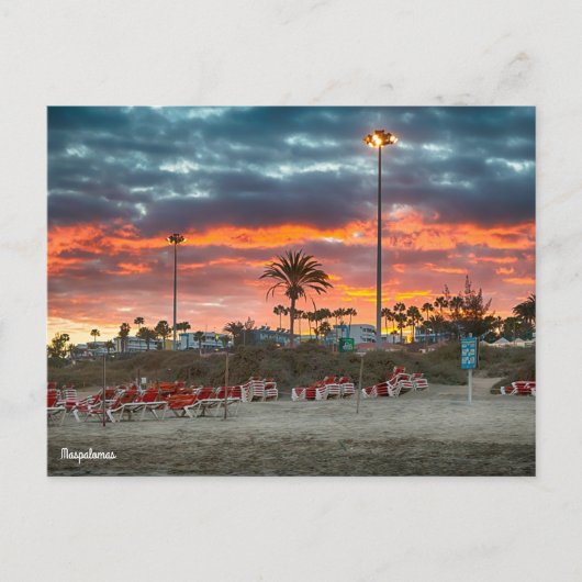 Maspalomas Sunset Briefkaart (Voorkant)