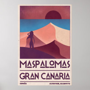 Maspalomas Vintage Wandkunst Retro Reisposter Poster