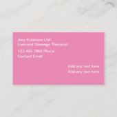 Masquage simple Cartes de visite Conception des ma (Dos)