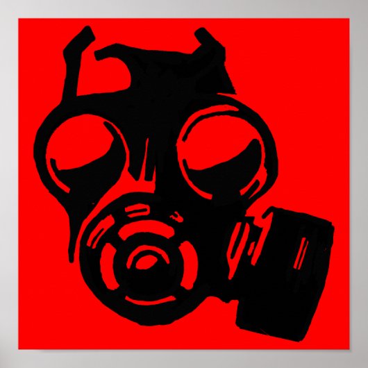 Masque à gaz Gasmask Graphique Pochoir Affiche Sig (Devant)