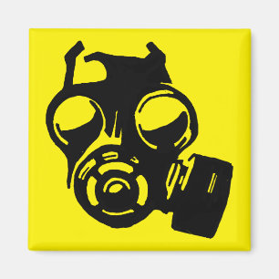 Masque à Gaz Pochoir Graphique Magnet Frigo