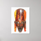 masque africain sculpté toile enveloppée (Recto)