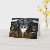 Masque Carnaval, Venise, Italie - carte (Fleur jaune)