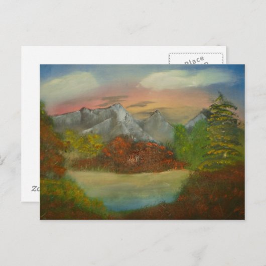 Masqué Dans Carte Postale Rouge (Devant / Derrière)