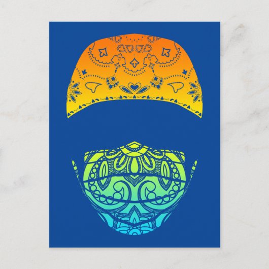 masqué dans une carte postale paisley (Devant)