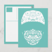 masqué dans une carte postale paisley (Devant / Derrière)