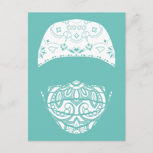 masqué dans une carte postale paisley (Devant)