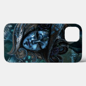 Masque de carnaval - coque ipad bleu Damas (Verso (horizontal))