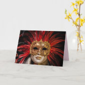 masque de carnaval vénitien carte de voeux (Fleur jaune)