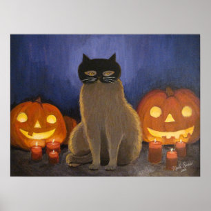 Masque de chat d'Halloween et décoration murale de