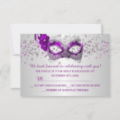 Masque de dentelle violet argent masqué RSVP (Dos)