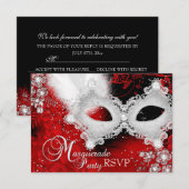 Masque de fête masquée Rouge Blanc RSVP (Devant / Derrière)