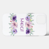 Masque de fleurs violettes Coque-Mate coque iphone (Verso (horizontal))