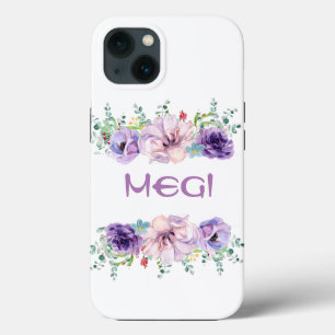 Masque de fleurs violettes Coque-Mate coque iphone