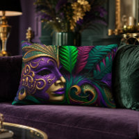 Masque de Mardi Gras 16x12 Coussin d'Accent