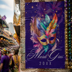 Masque de Mardi Gras Mascarade Affiche Violette