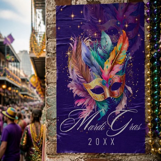Masque de Mardi Gras Mascarade | Affiche Violette