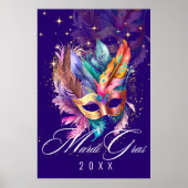 Masque de Mardi Gras Mascarade | Affiche Violette (Devant)