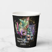 Masque de Mardi Gras Mascarade Gobelets en Papier (Verso)