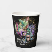 Masque de Mardi Gras Mascarade Gobelets en Papier (Recto)