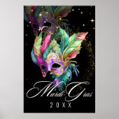 Masque de Mascarade de Mardi Gras | Affiche Noire (Devant)
