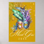 Masque de Mascarade Mardi Gras | Affiche Or (Devant)