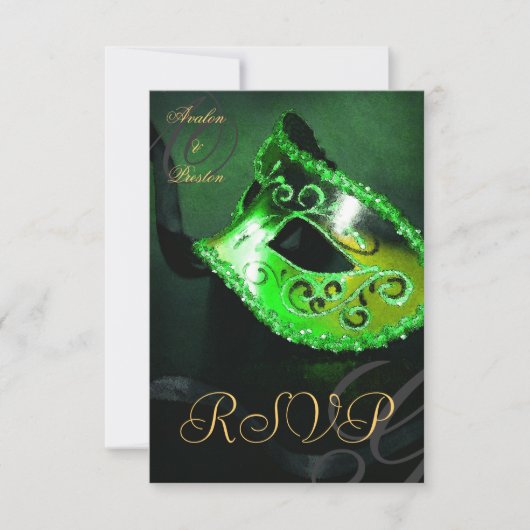 Masque de Mascarade Tourbillon Vert Invitation RSV (Devant)